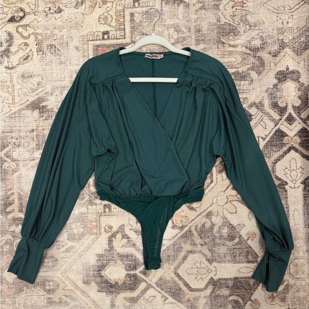 Emerald Green Wrap Bodysuit